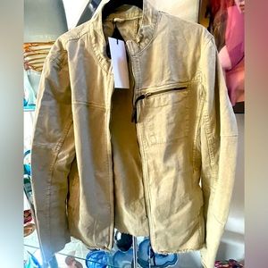 Bran new with tags, brand is Be Edgy. These sell for $350 new. Tan color jacket